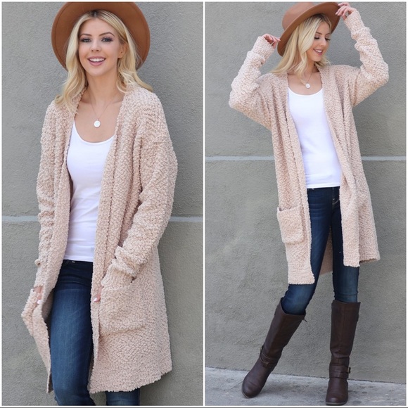 ✨LAST ONE ✨Taupe popcorn Cardigan - Picture 3 of 3